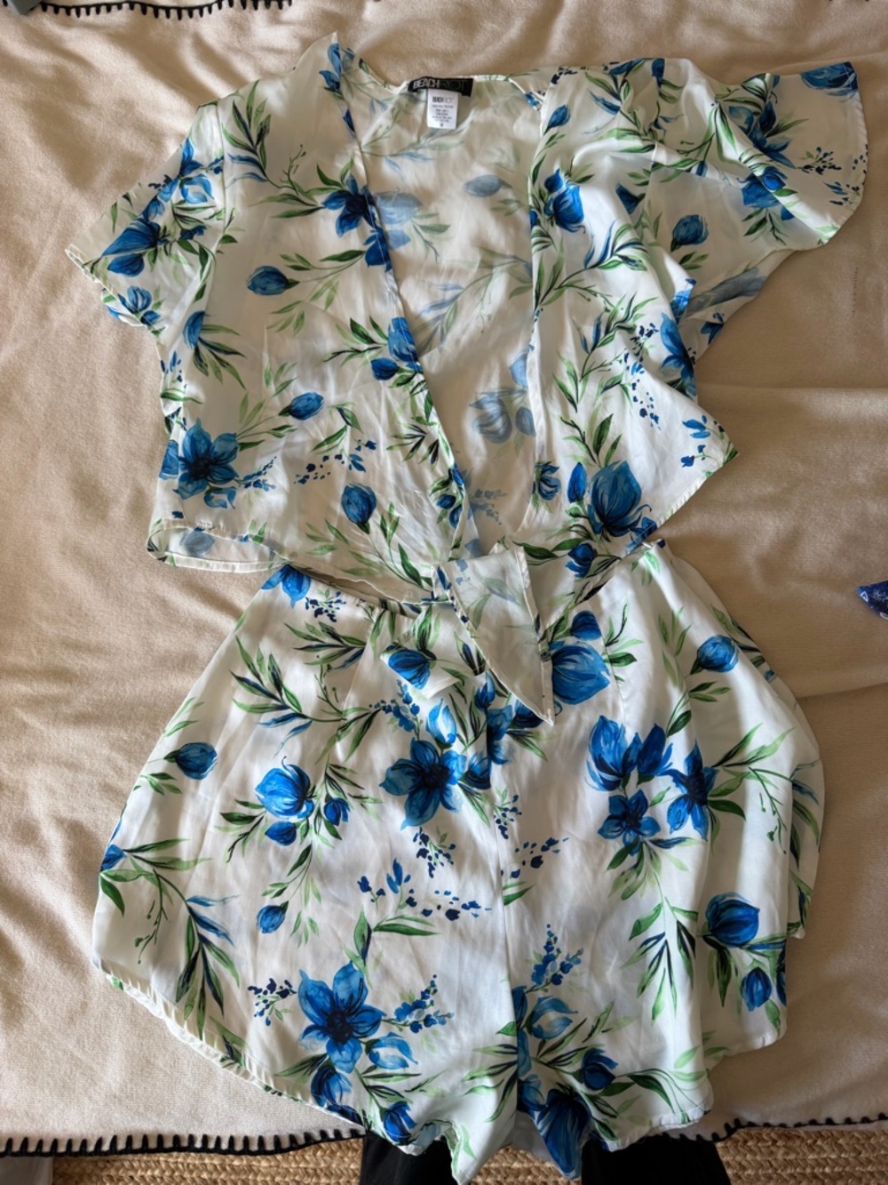 Floral Tie-Front Top and Shorts Set